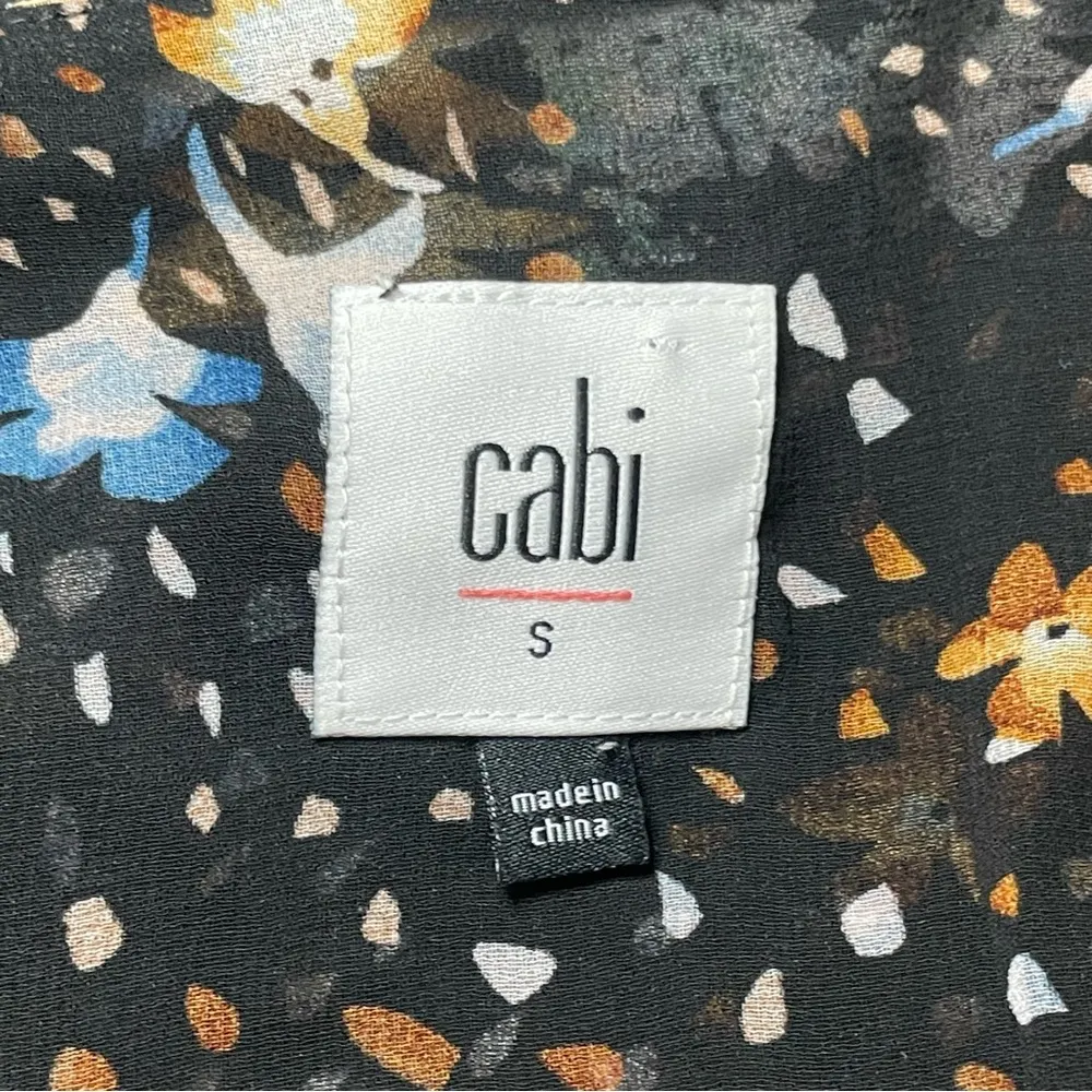 CAbi Cami Floral Cluster Cosmic Sleeveless Small #3606 Tiered Flowy Sheer Top - Image 6