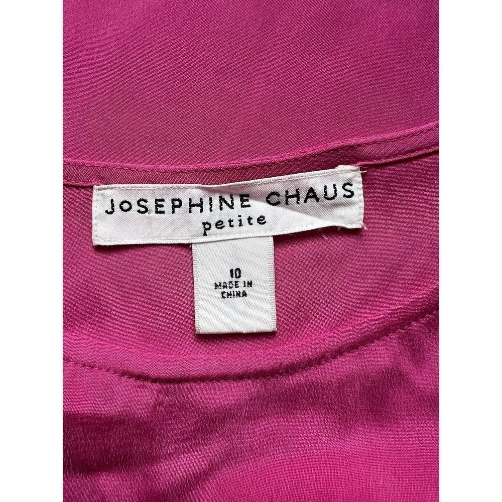 Josephine Chaus Hot‎ Pink Fuchsia Tank Top Size 10 Petite Sleeveless Round Neck - Image 2