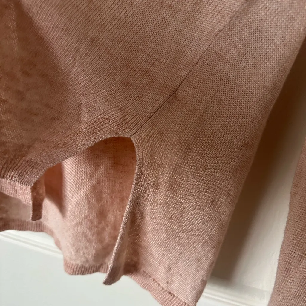 EILEEN FISHER LIGHT Peach, almost looks like Tan or cream. Cardigan. - Image 7
