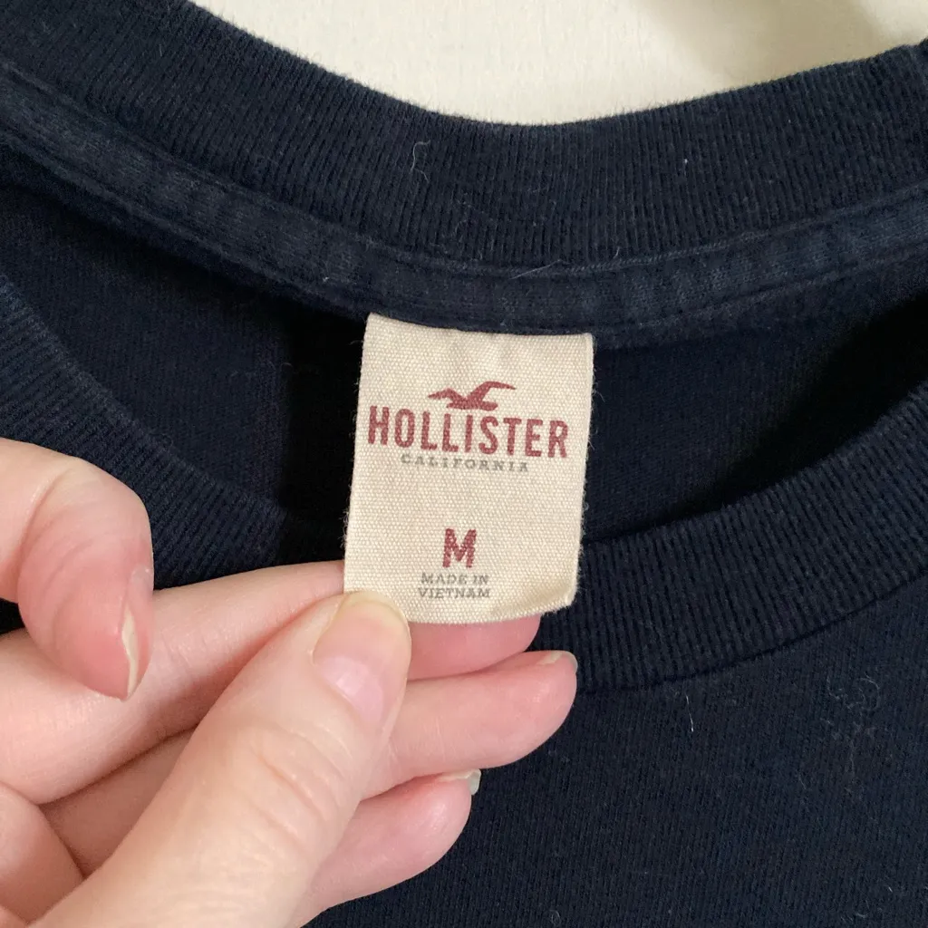 Hollister Navy with Yellow “Hollister, Surf Hunters” Short Sleeve Shirt #MBG - Image 2