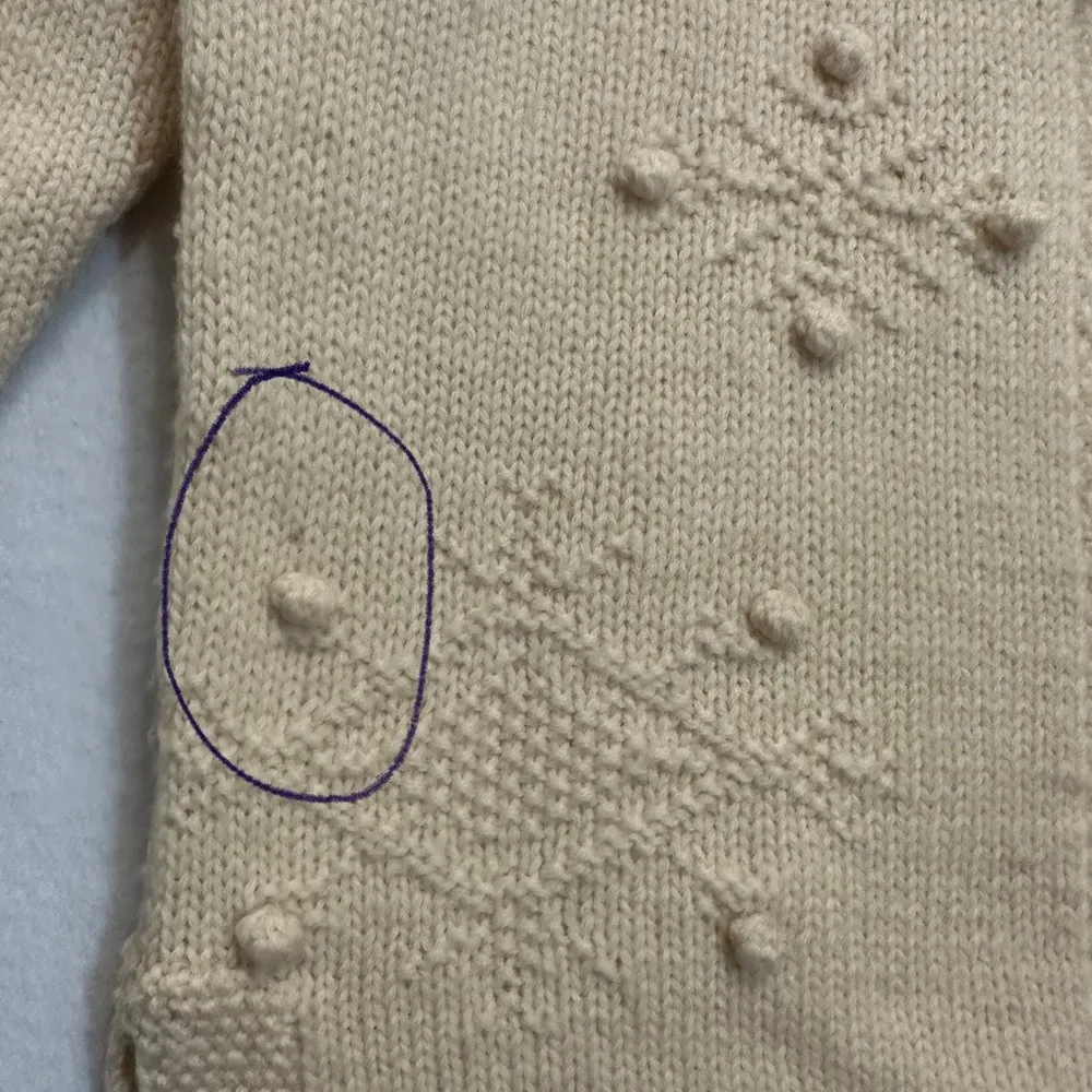 Liz Clairborne Hand Knitted Womens Sweater Cardigan 100% Worsted Wool Petite - Image 9