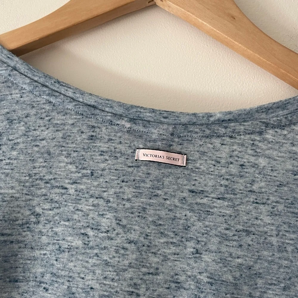 Victoria's Secret 'The Dreamer' Henley Heather Blue Long Sleeve Lounge Top - Image 5