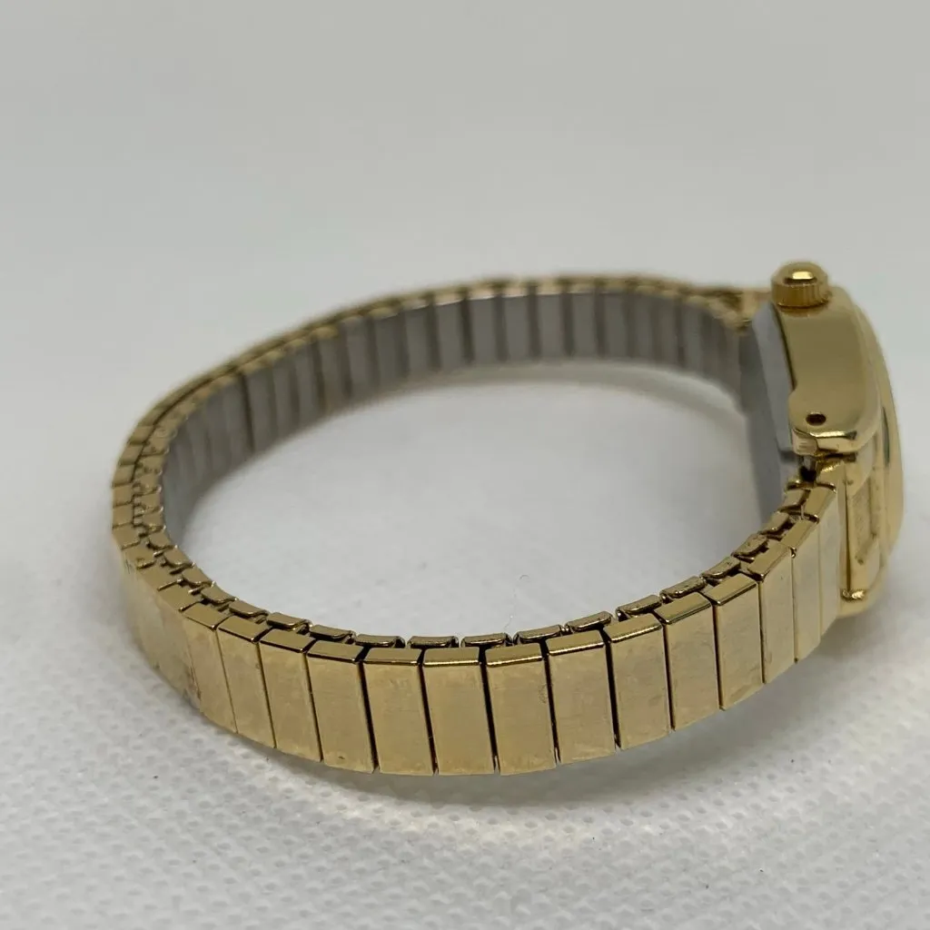 Vintage elements gold tone women watch 20mm oval quartz analog size 6” running - Image 5