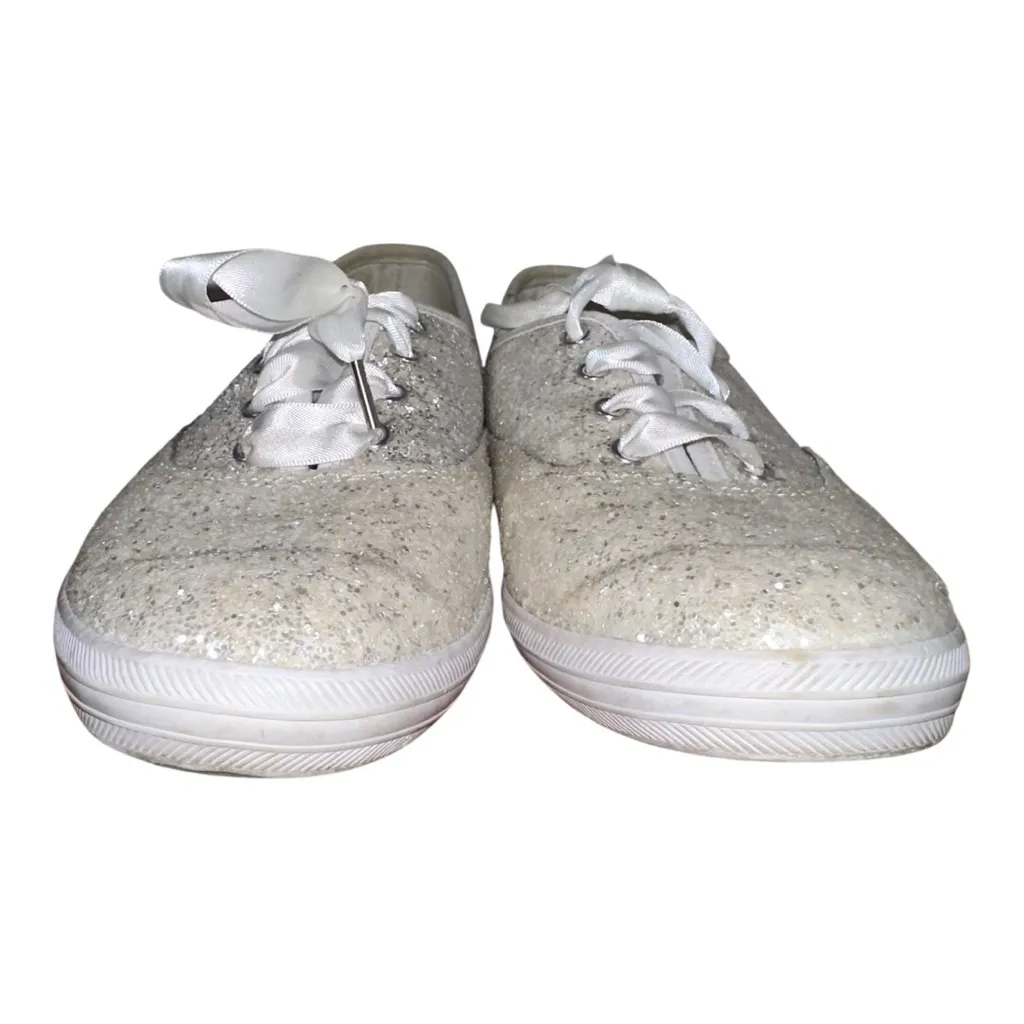 Keds x Kate Spade Champion Sneakers Womens 8 White Glitter Bridal Cheer Pageants - Image 3