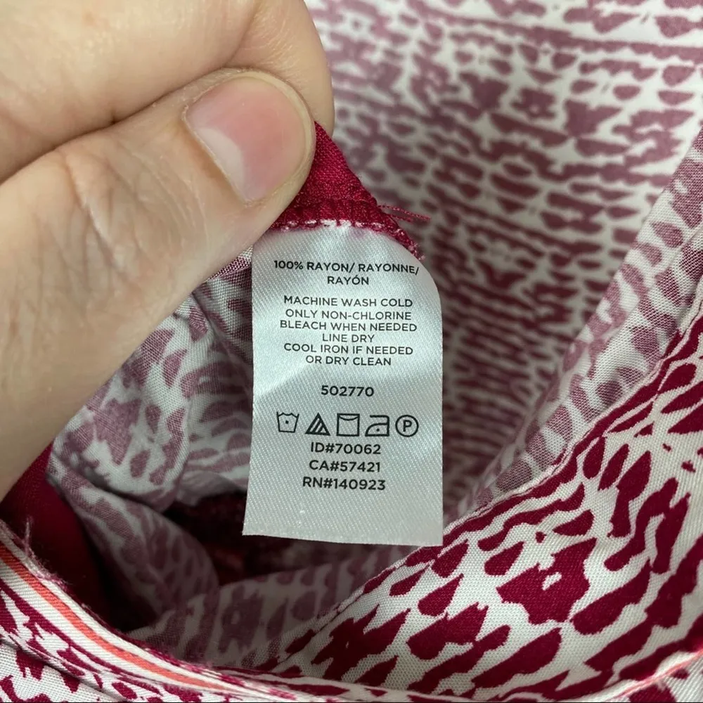 LOFT Beach White&Burgundy Print Rayon Jumpsuit Sz.18 NWT - Image 13