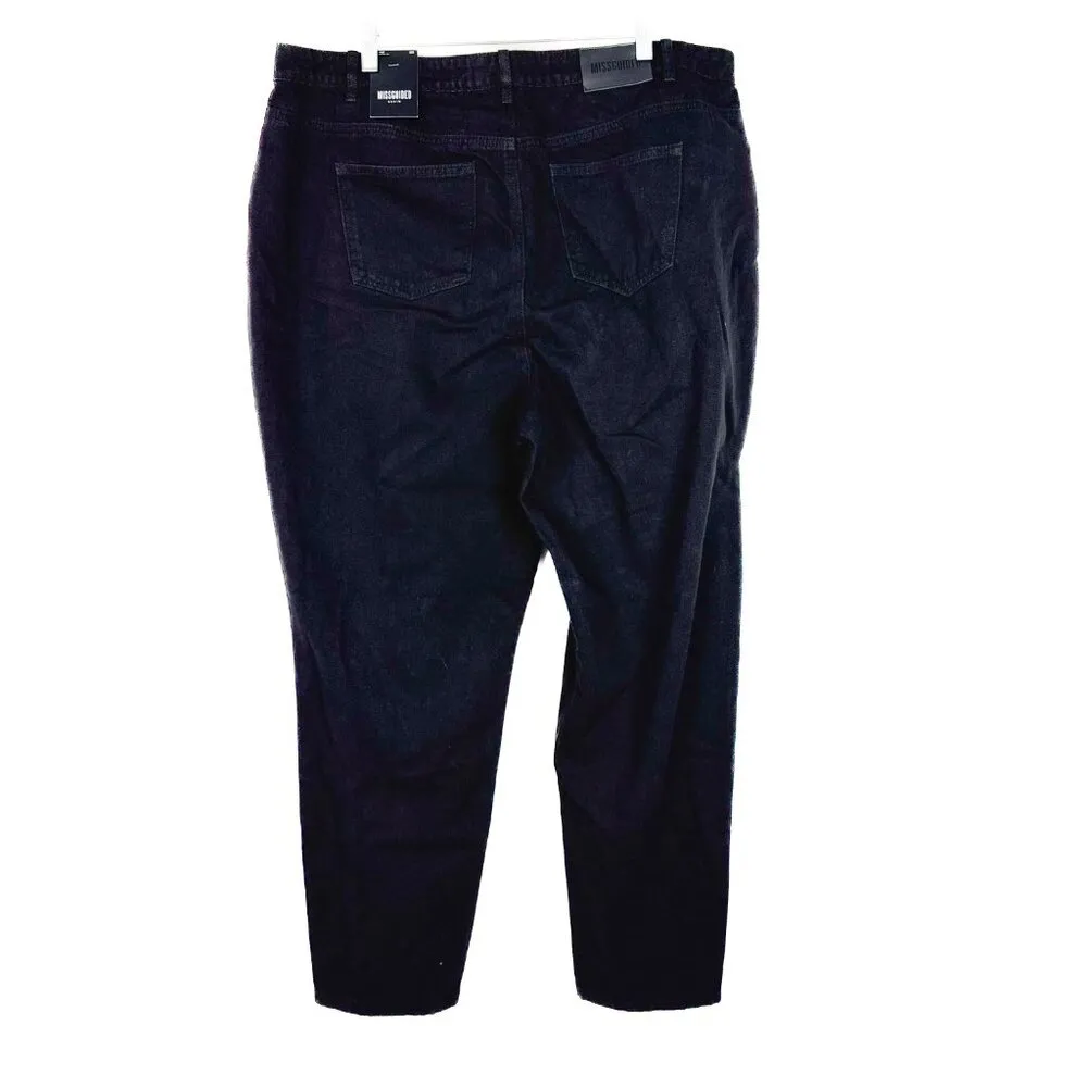 NWT Missguided Plus Riot High Rise Clean Mom Jeans Black US Size 18 NEW - Image 6