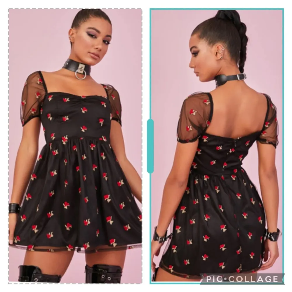 Sugar Thrillz Midnight Forever Organza Babydoll Dress Size M - Image 2