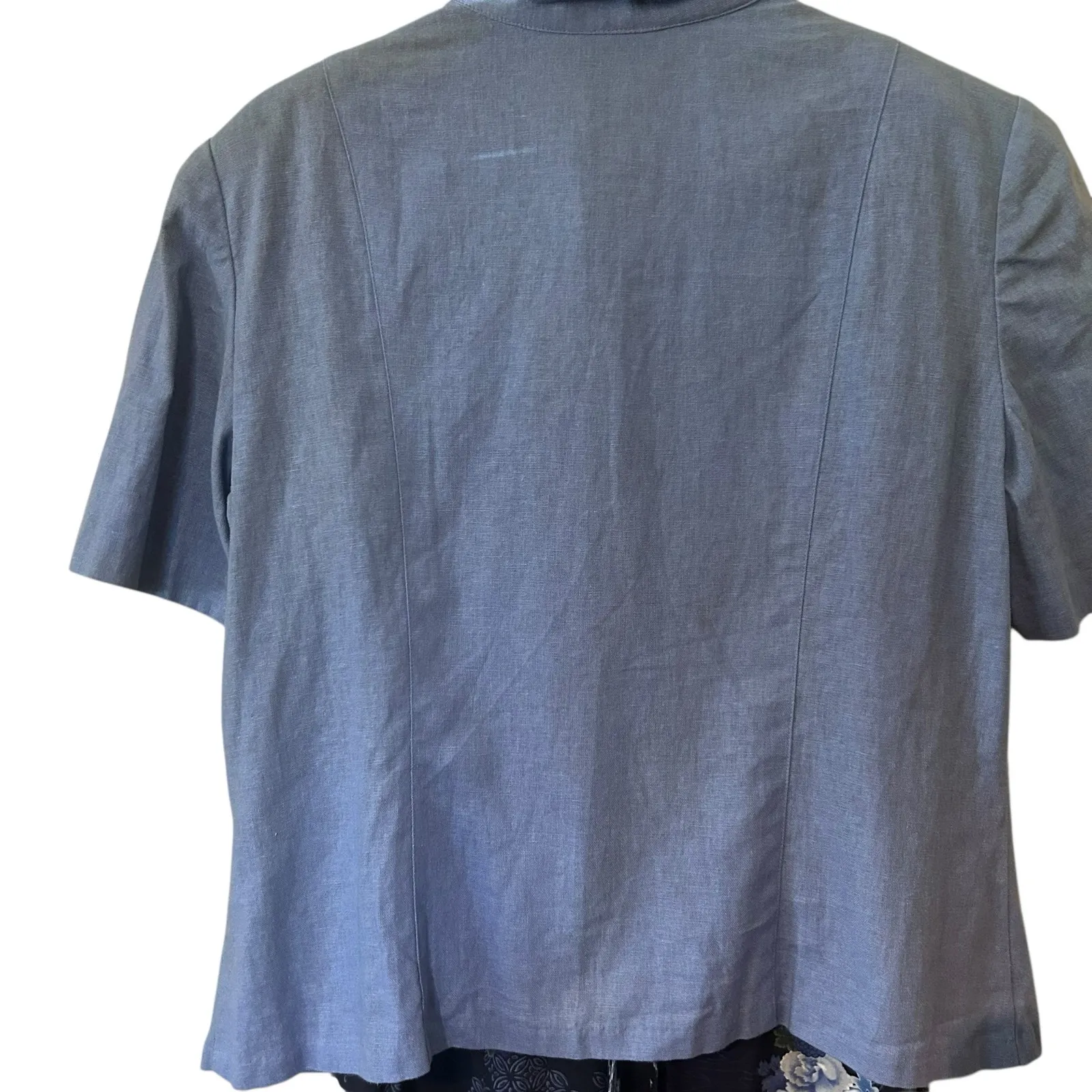 Vtg R&K Originals 80'S Dress W/ Tunic Linen Blend Set/2 Boho SZ 14 Boho Y2K Blue - Image 9