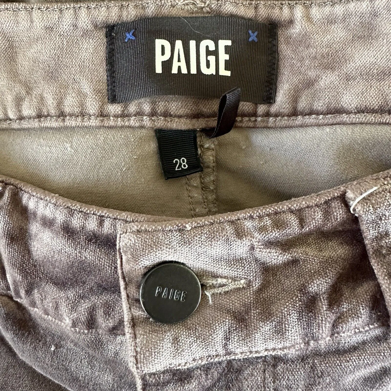 Paige Purple Velvet Velour Skinny Pants Size 28 - Image 7