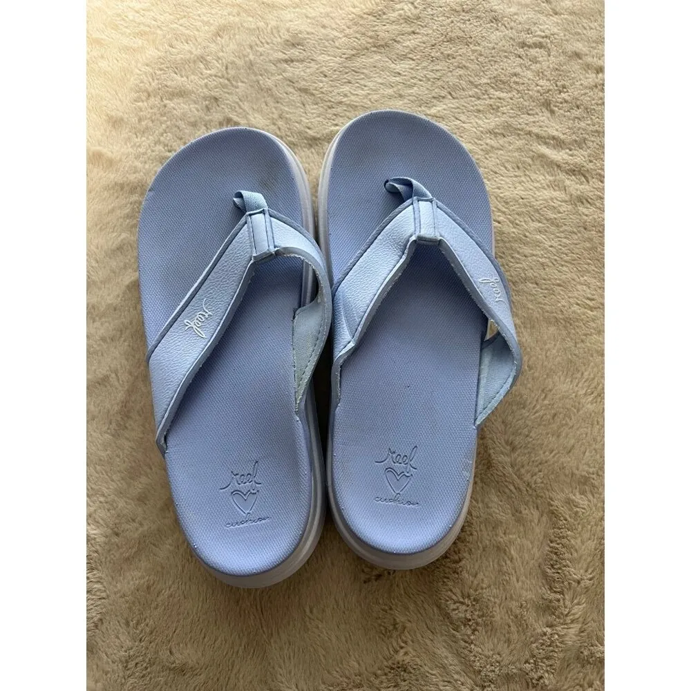 Reef Womens Sierra Light Blue Platform Sandals Size 6 Synthetic Upper Comfortabl - Image 2