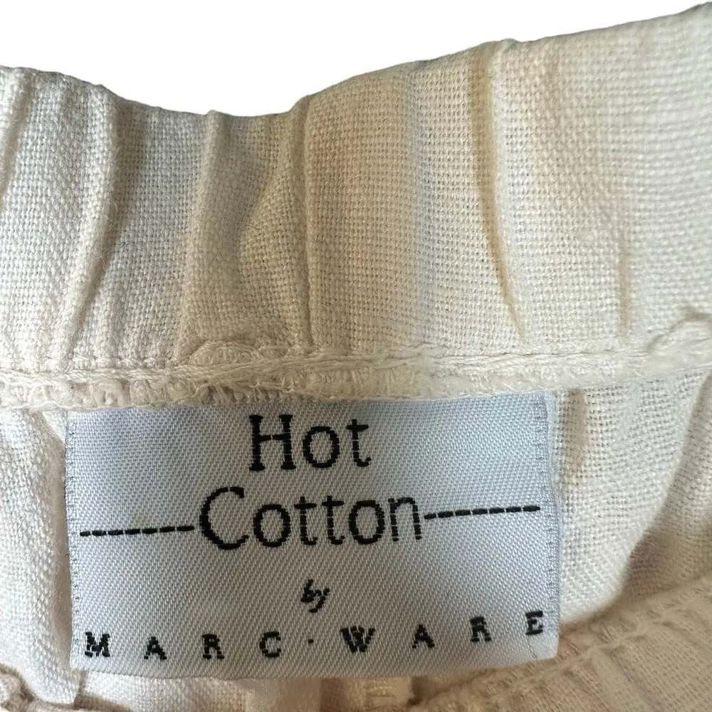 Hot Cotton by Marc Ware Pale Peach Cropped Flowy Pants Women's Size Medium Pink - Image 4