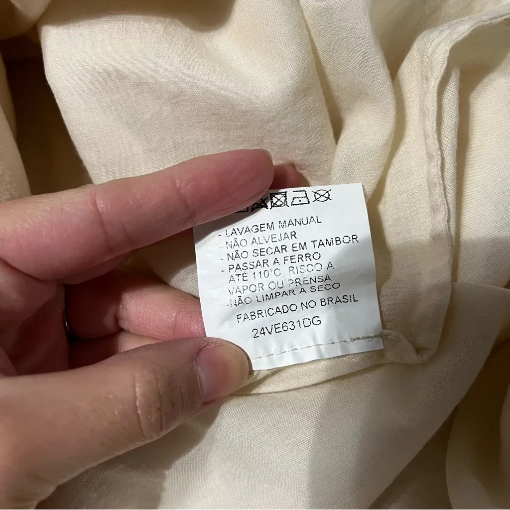 Cris Barros Textured Fringe Dot Bohemian Ivory Maxi Dress Made in Brazil Size M Size M - Image 7