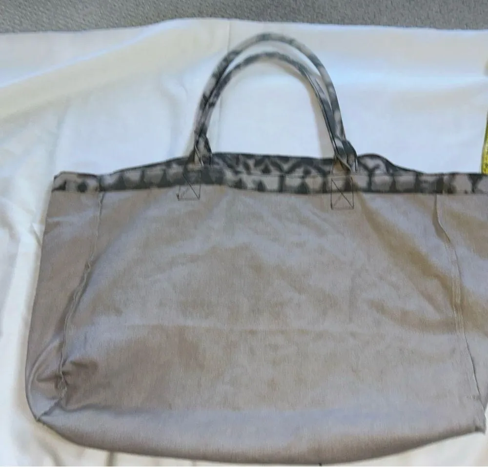 COPY - Alo Gray/White Canvas Reusable Tote  26” x 16”
-EUC - Image 7