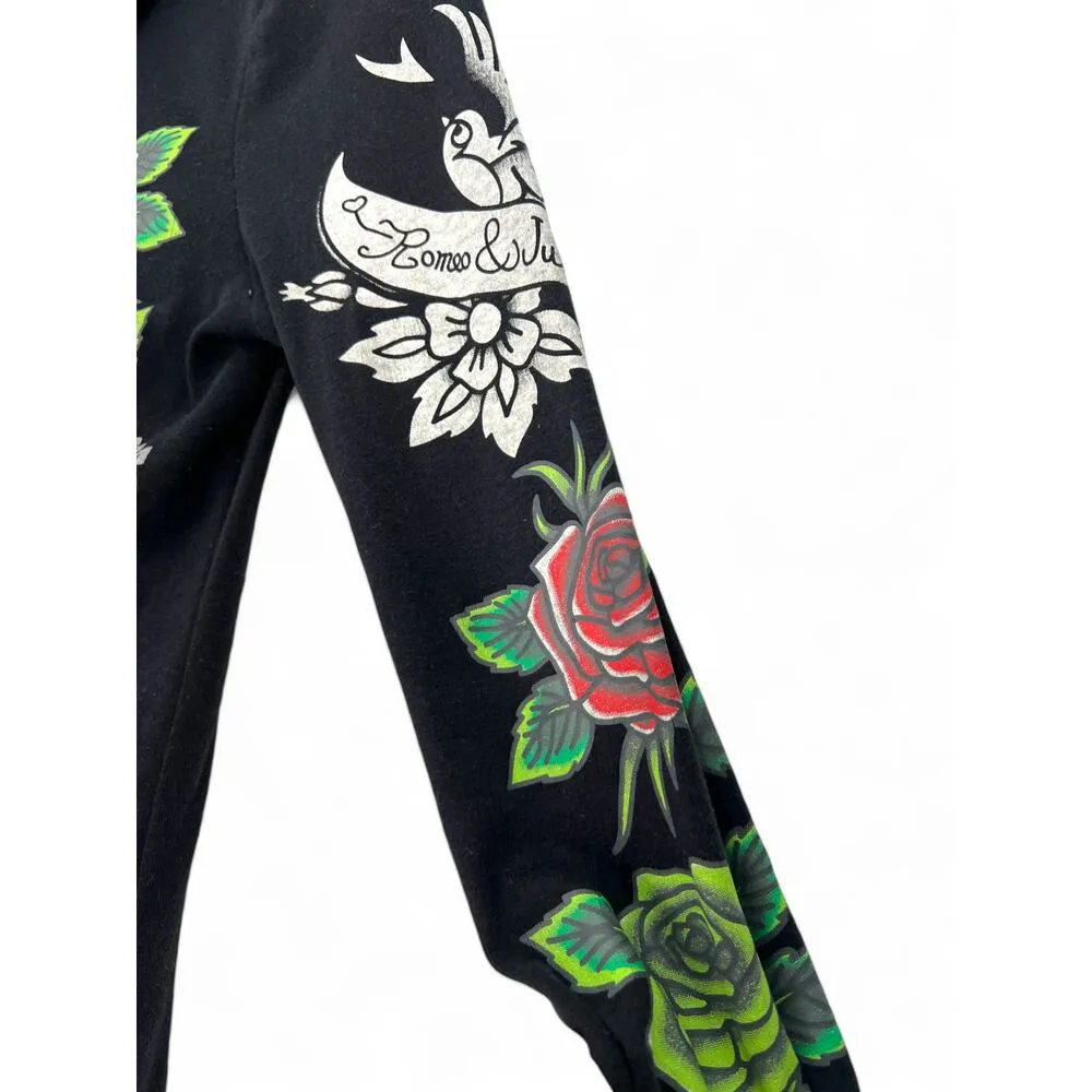 Vintage Y2K 2000 | S Romeo & Juliet Couture Full Zip Hoodie Graphic Tattoo Top - Image 2