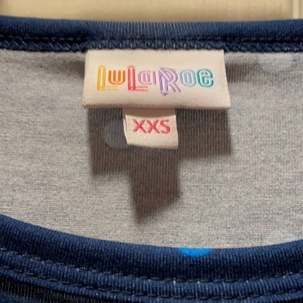 LuLaRoe Navy & Royal Blue polka dot bodycon dress - Image 5