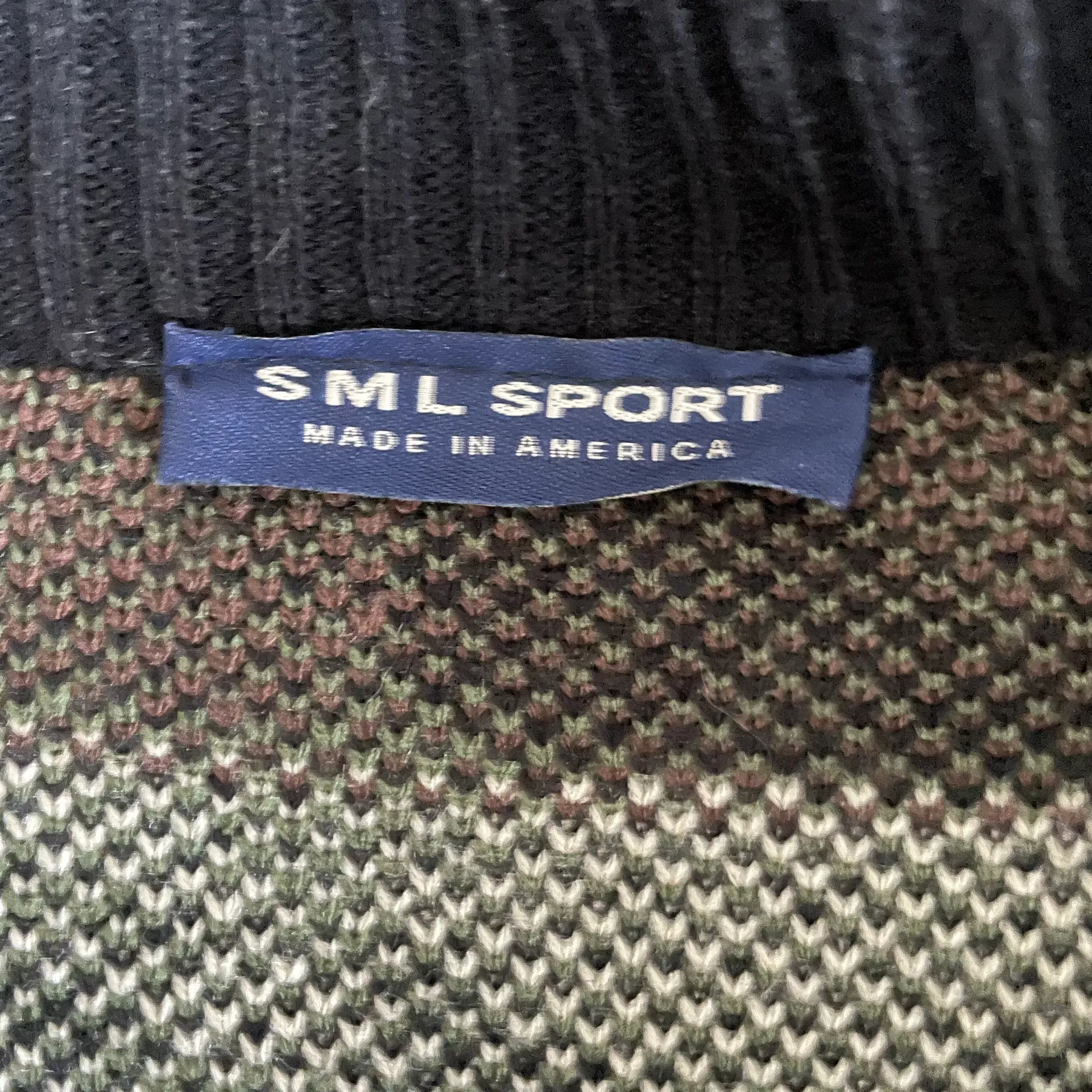 SML Sport Camouflage Double Zipper Sweater Small Green Brown Black Cream - Image 9