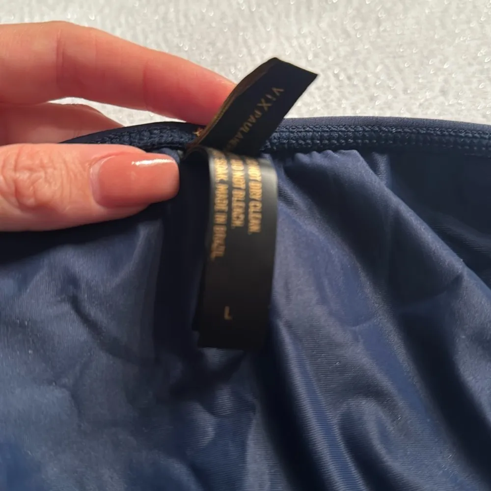 Vix Swimwear, Long Tie Bikini Bottom, Size Large, $98 Blue - Image 4