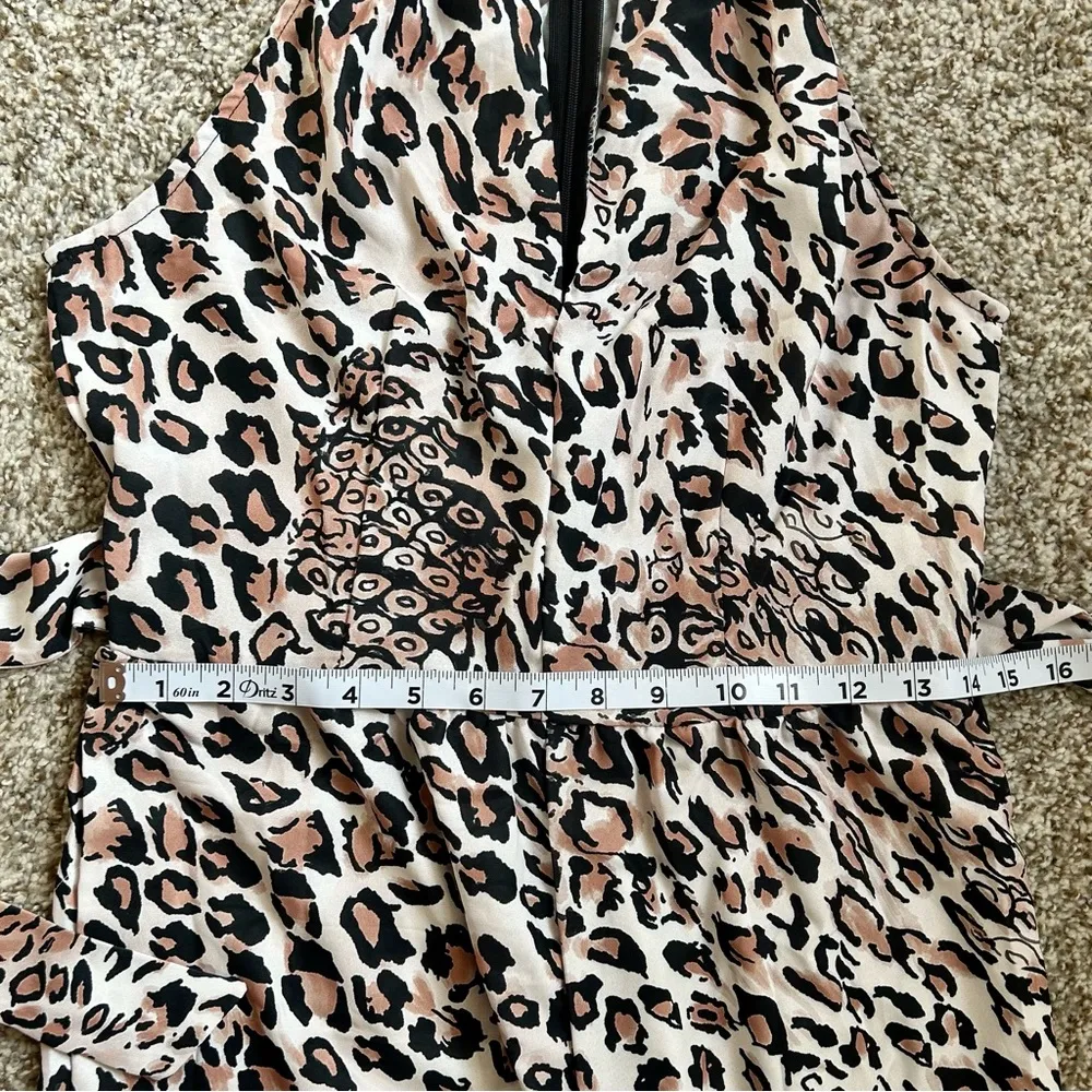 🦋 Animal Print Halter Wide Leg Jumpsuit Medium - Image 5
