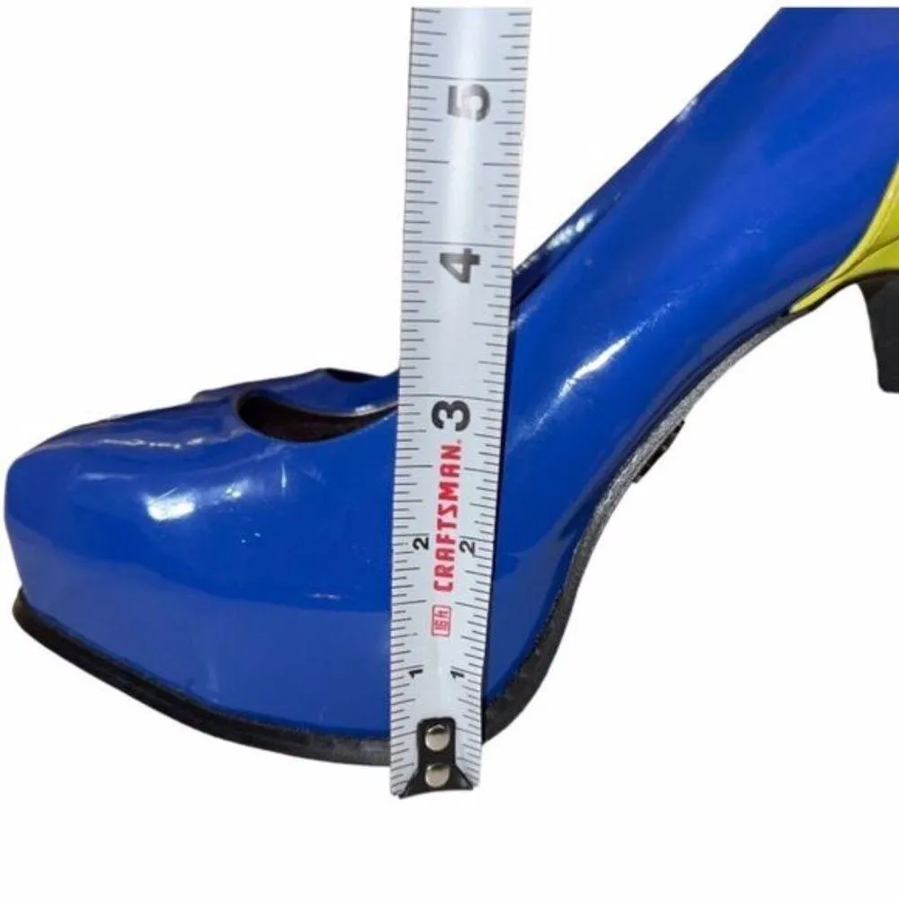 Simply Vera Vera Wang Cobalt Blue Lime Green Platform Pump Heels - Image 9