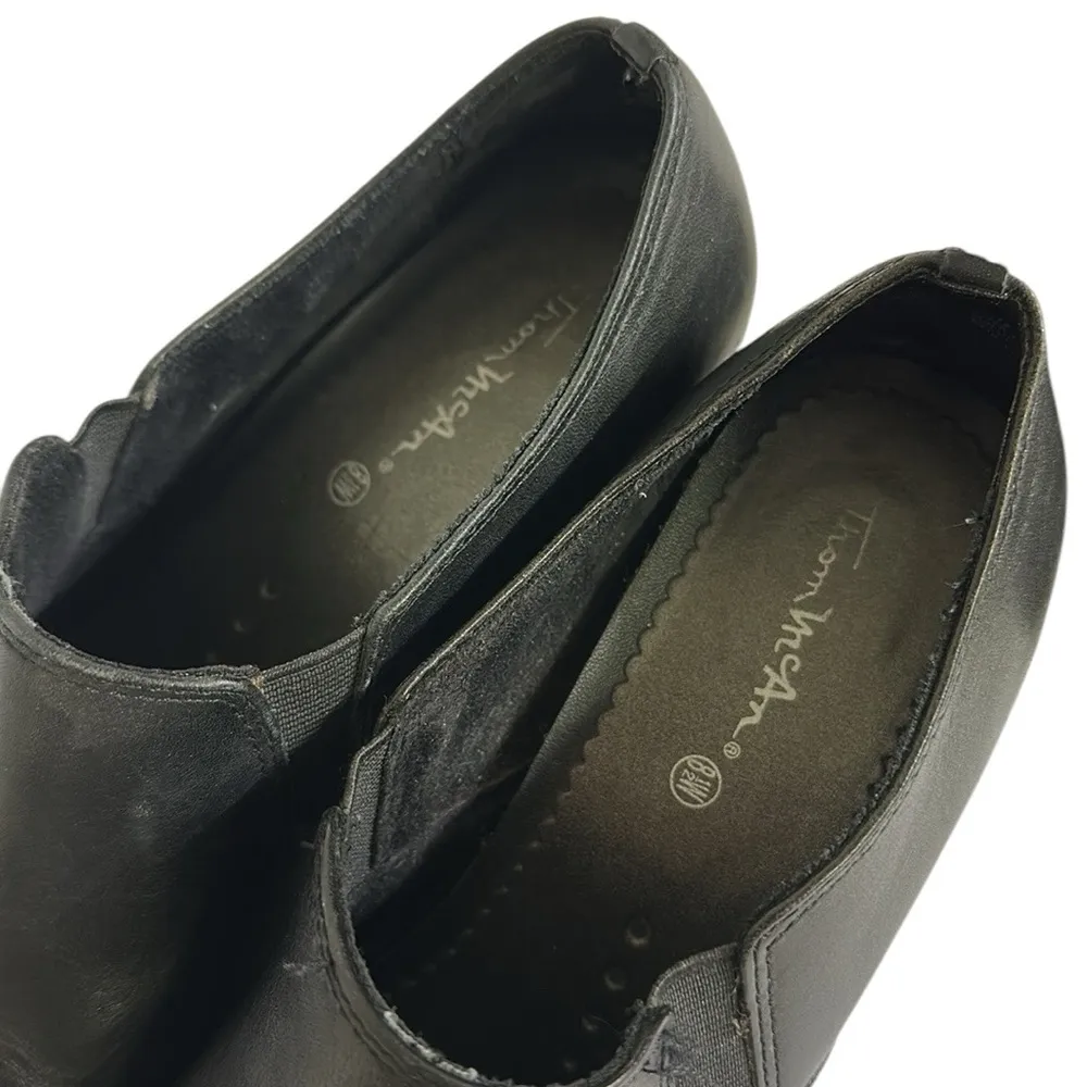 Thom McAn Black Leather Slip On 2 Inch Heel Loafers Business Casual Womens 8.5 - Image 10