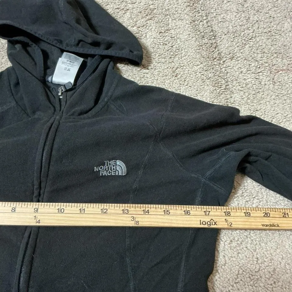 The North Face Womens Fleece Hoodie Black Full Zip Long Sleeve Casual Size M - Image 4