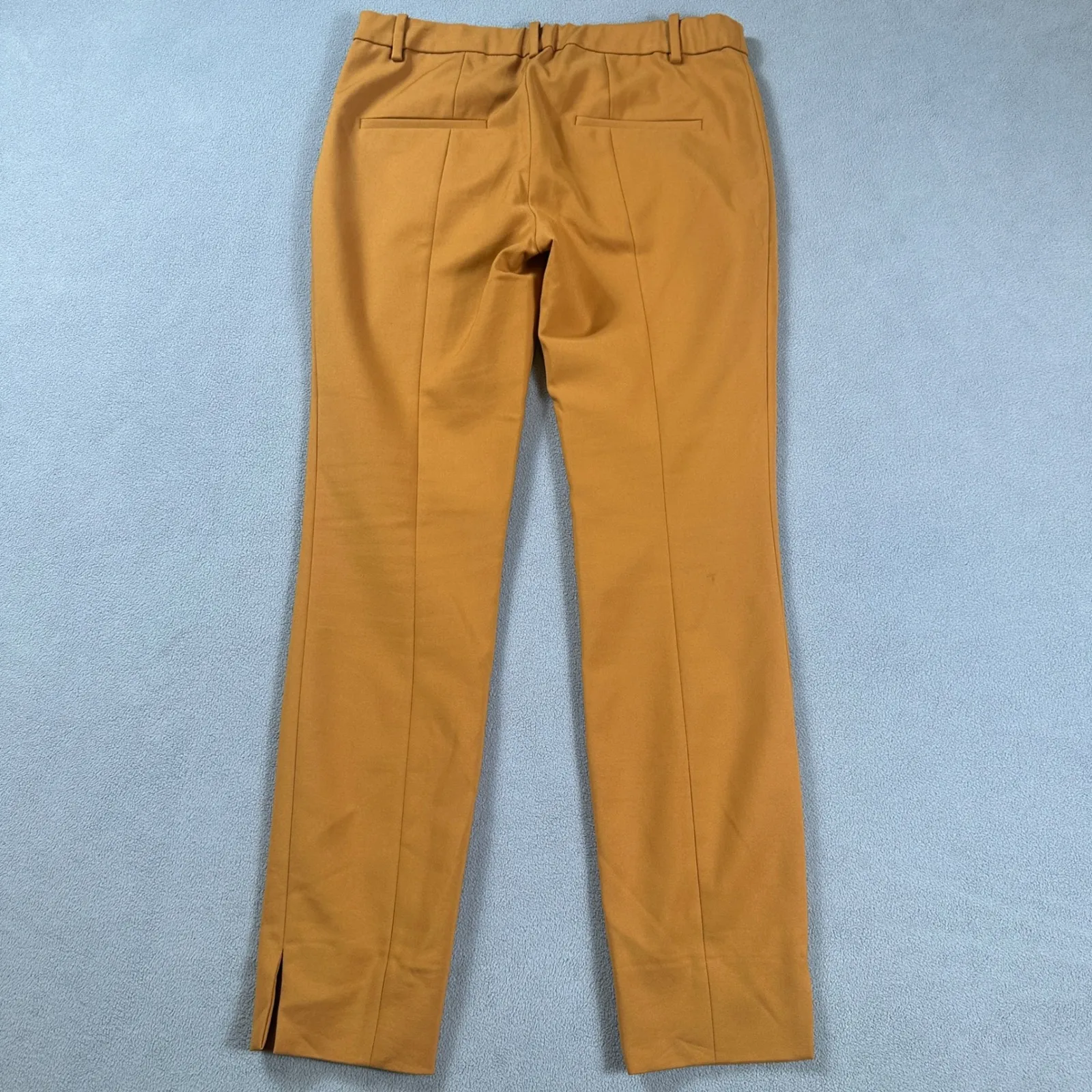 ZARA WOMAN Pants M Mustard Yellow Cropped Trousers Split Hem Ankle Side Zip Dres - Image 2