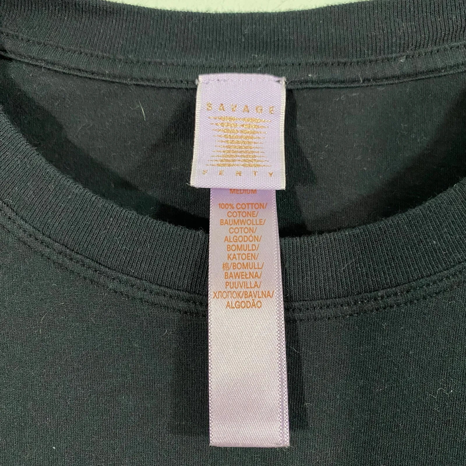 Savage X Fenty Women Black Short Sleeve Cropped Pocket Tee Size M Size M - Image 5