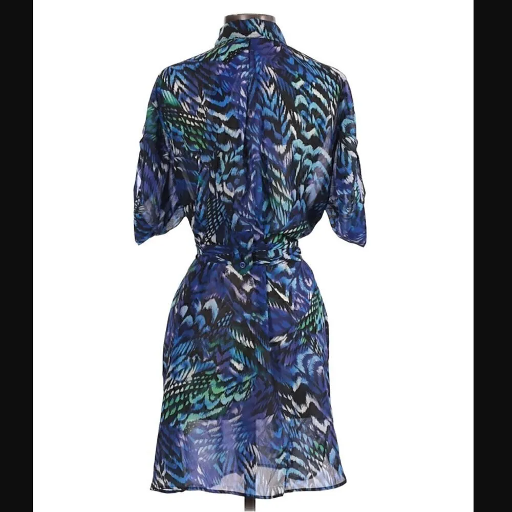 Gottex Swim Coverup S NWT Poetic Wings Belted Semi Sheer Button Down Vacatio - Image 6