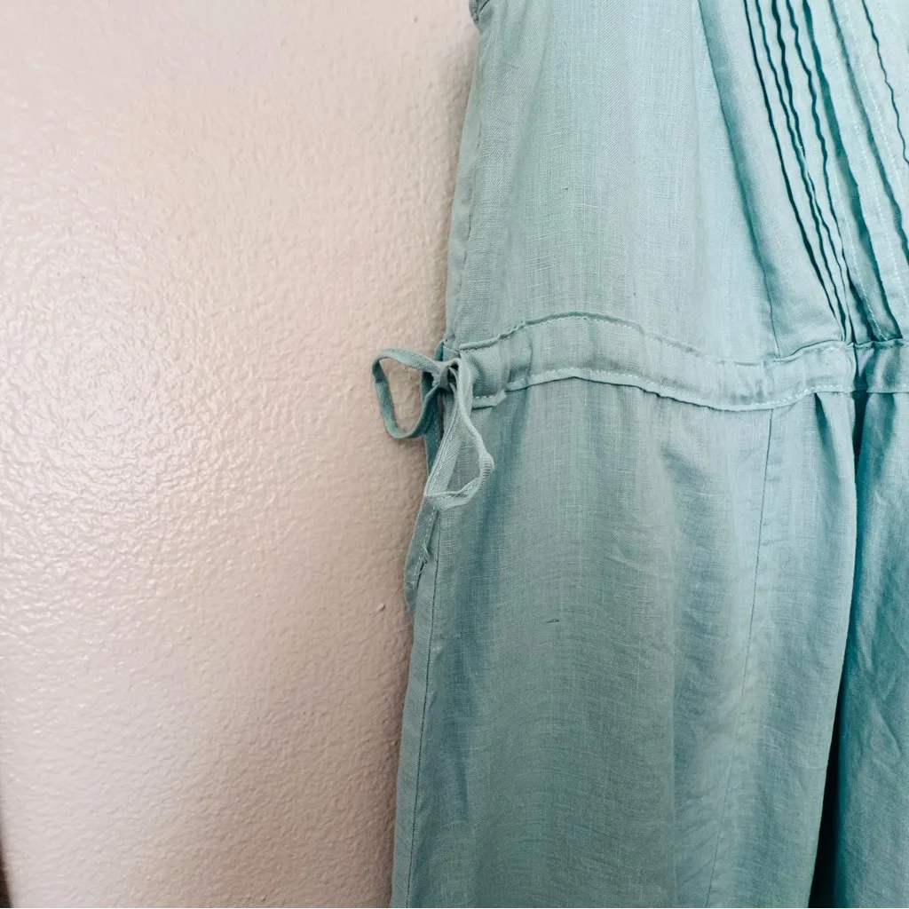 Sundance Light Blue Aqua Sleeveless 100% Linen Dress Size Large - Image 5
