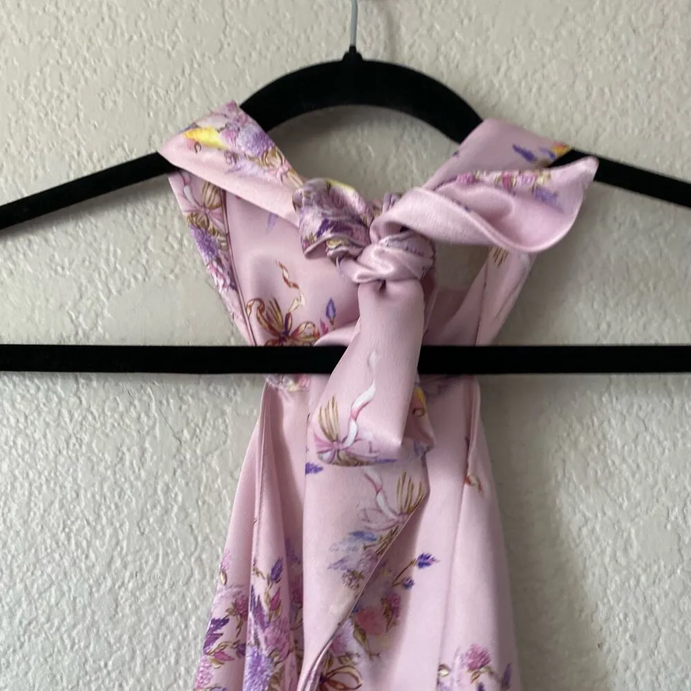 Loveshackfancy BOCA HANDKERCHIEF TOP pink floral satin silk - Image 10