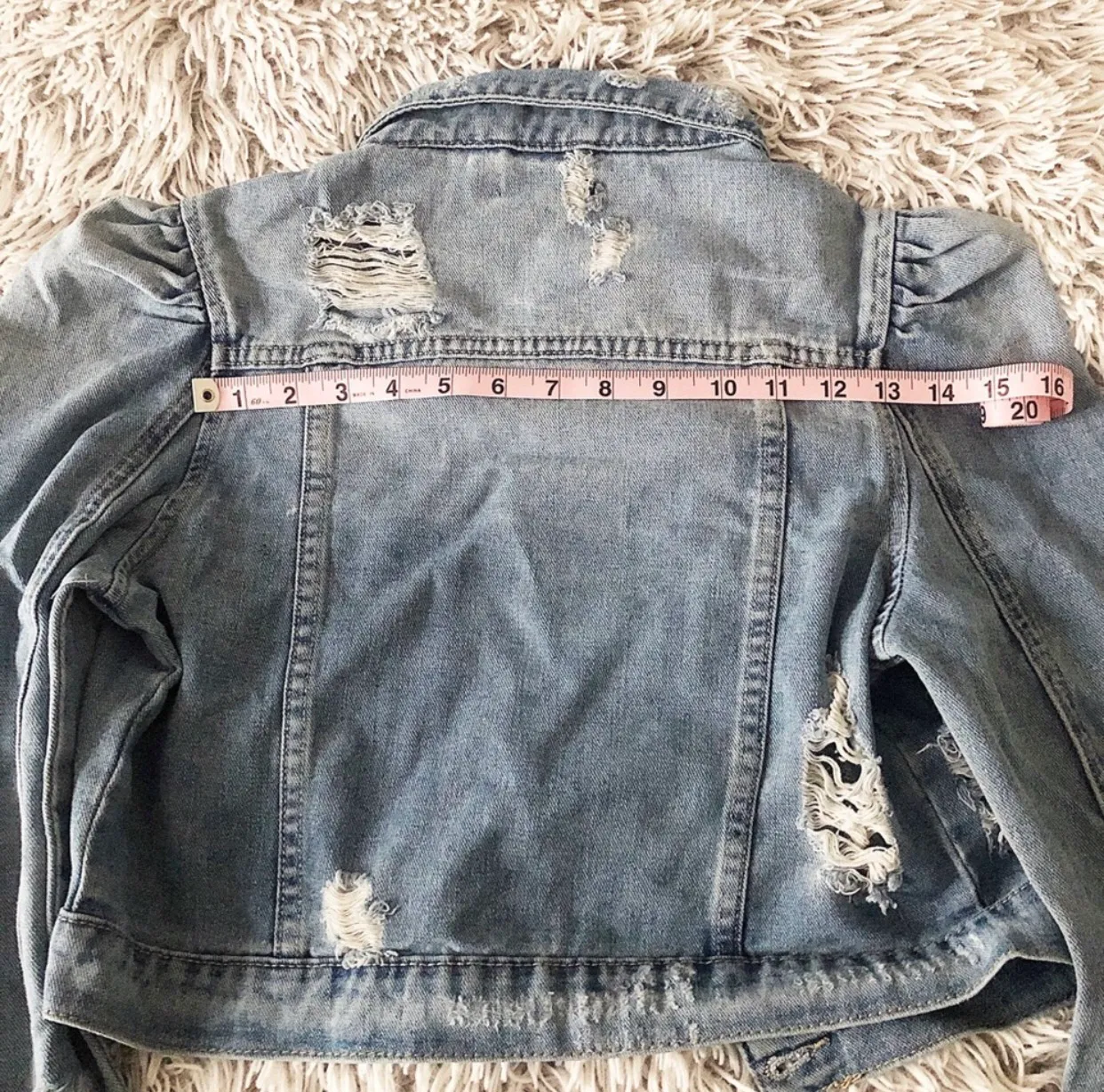 Boohoo 🦋Puff Shoulder Cropped Denim Jacket🦋 - Image 10