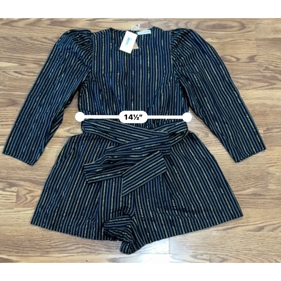 ULLA JOHNSON Vika Playsuit STRIPE LINEN OPEN BACK ROMPER size 4 - Image 8