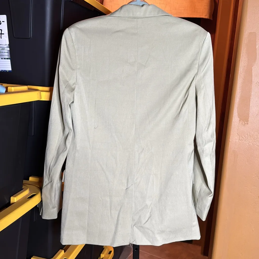NWT Topshop Sage Green Blazer Size 2 Oversized - Image 11