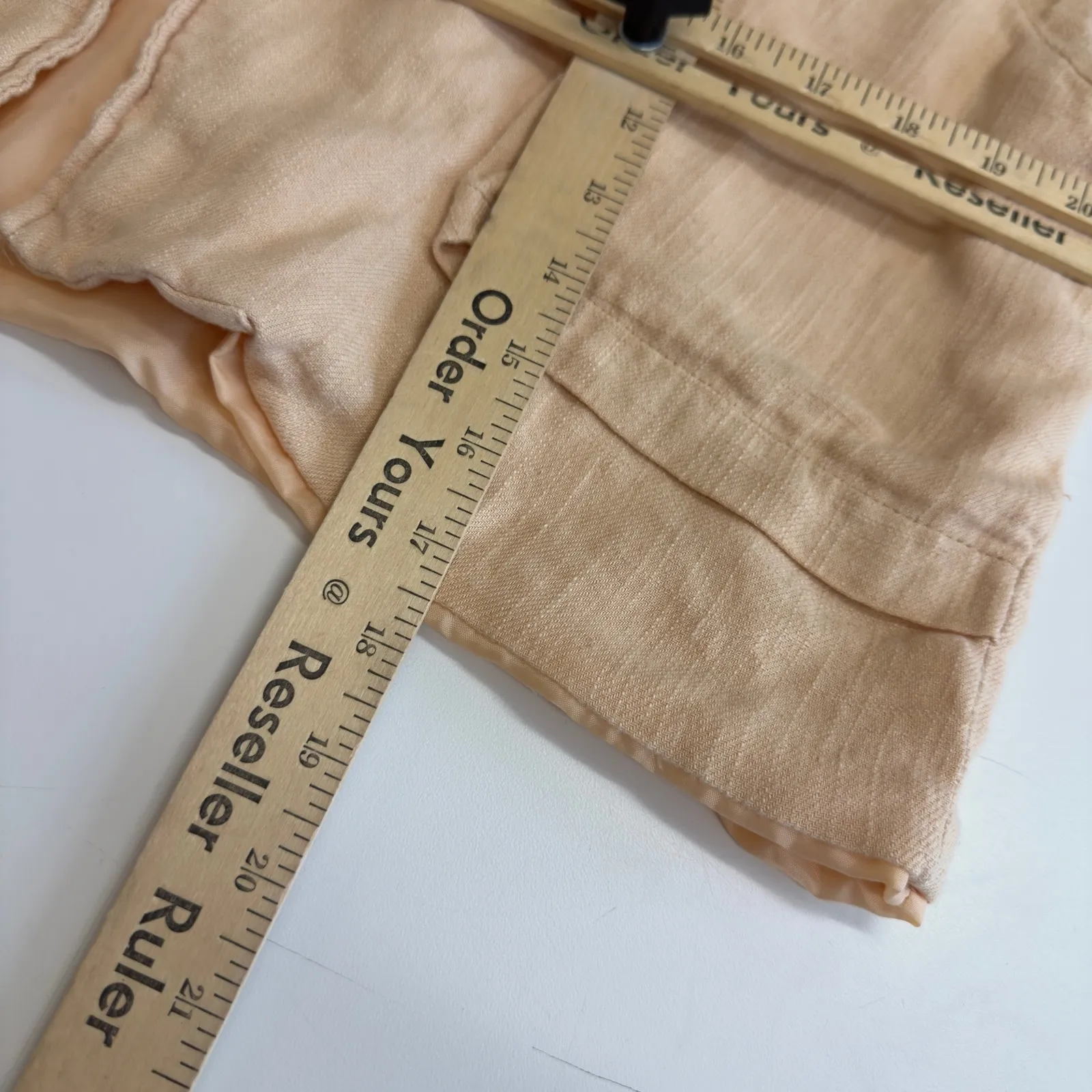 Lulus Blazer Womens Medium Tan Orange Positively Chic Linen Blend Crop Jacket - Image 10