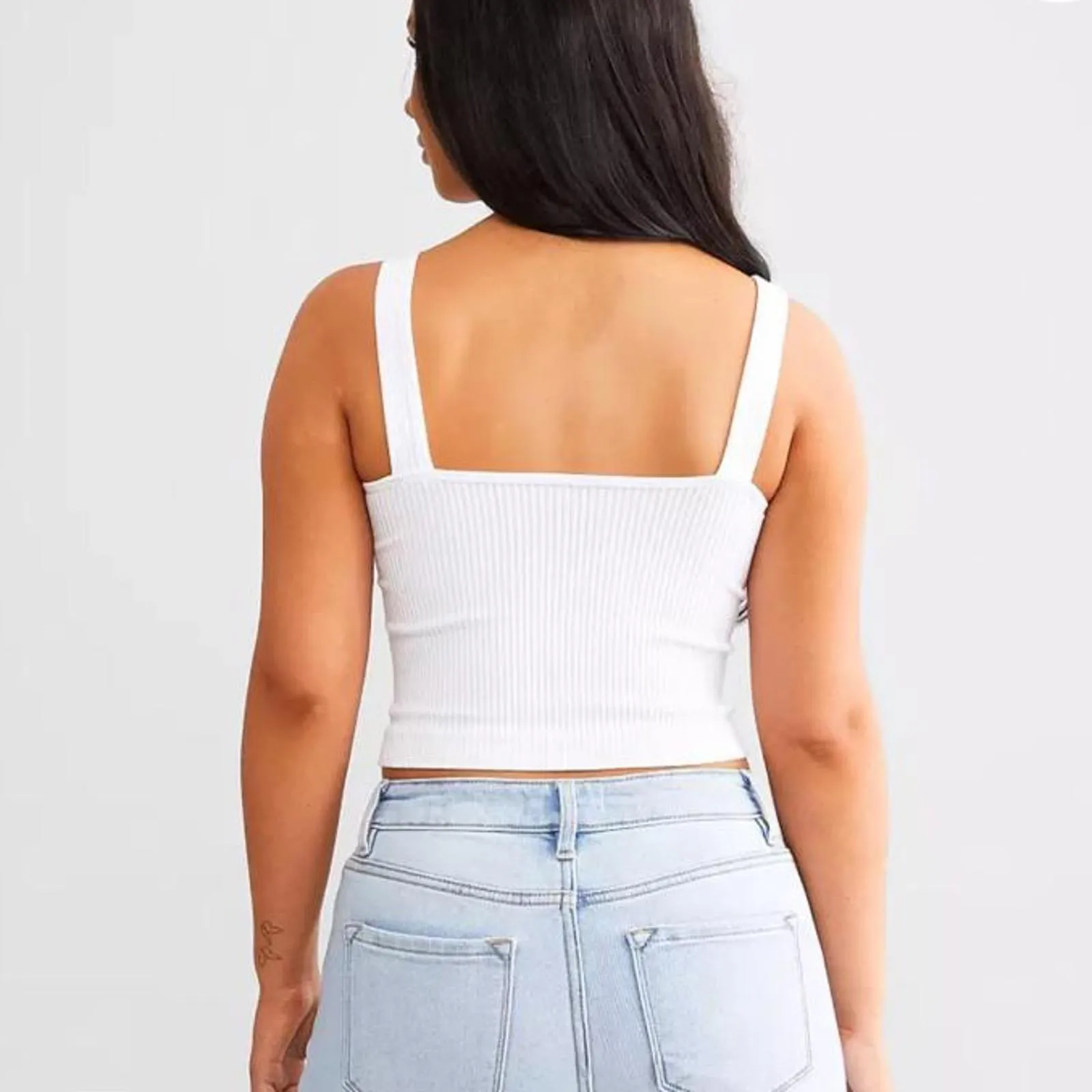 Free People Intimately Ribbed Brami Cropped Tank Top White Women’s size M/L - Image 12