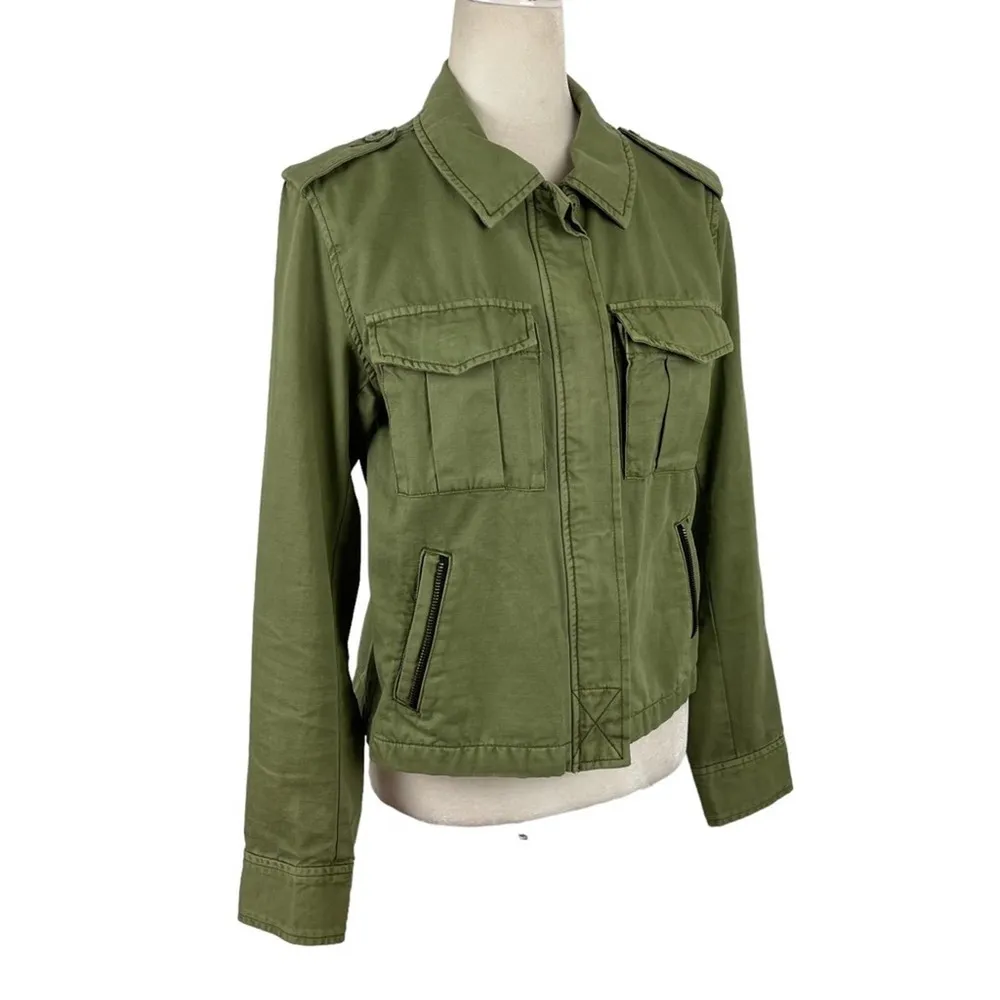 Sanctuary Utility Habitat Military Green Denim Jacket in Cactus 100% Cotton XS - Image 11