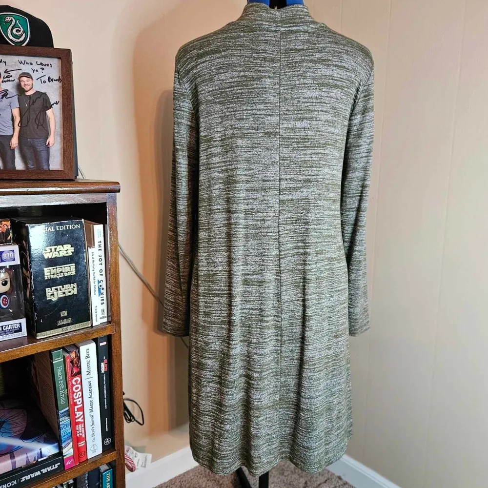 Market & Spruce XXL Gray Babydoll Turtleneck Sweater Dress - Image 3