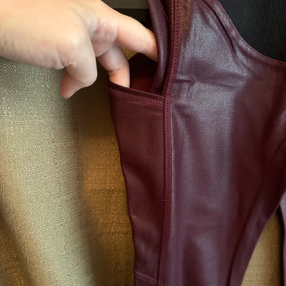 NWT Tagoo Maternity Leggings Over The Belly Pregnancy Pants with Pockets Small Purple - Image 5