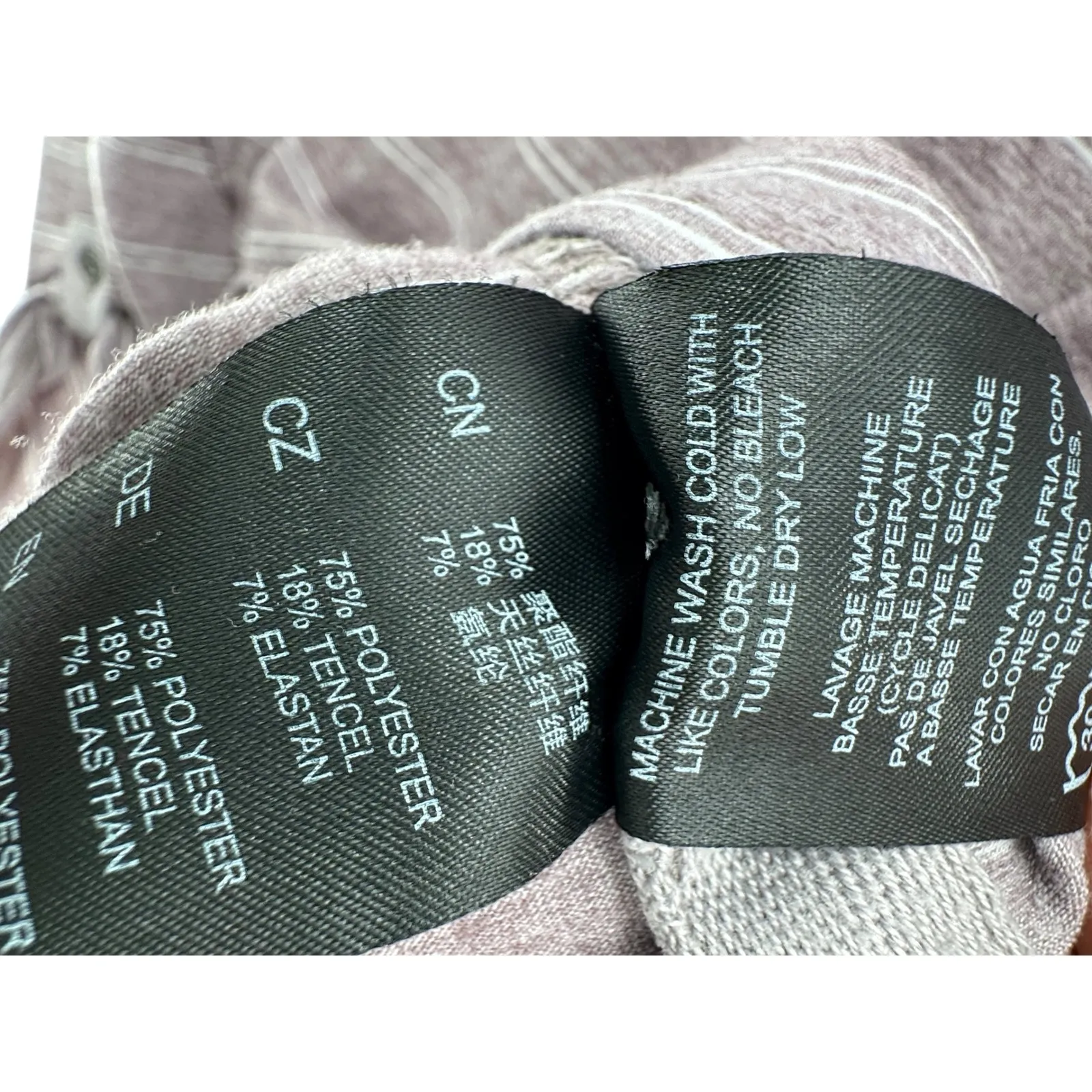 Kuhl Laurel‎ Womens S Mauve Striped Button Tab Sleeve Short Sleeve T Shirt Top - Image 8