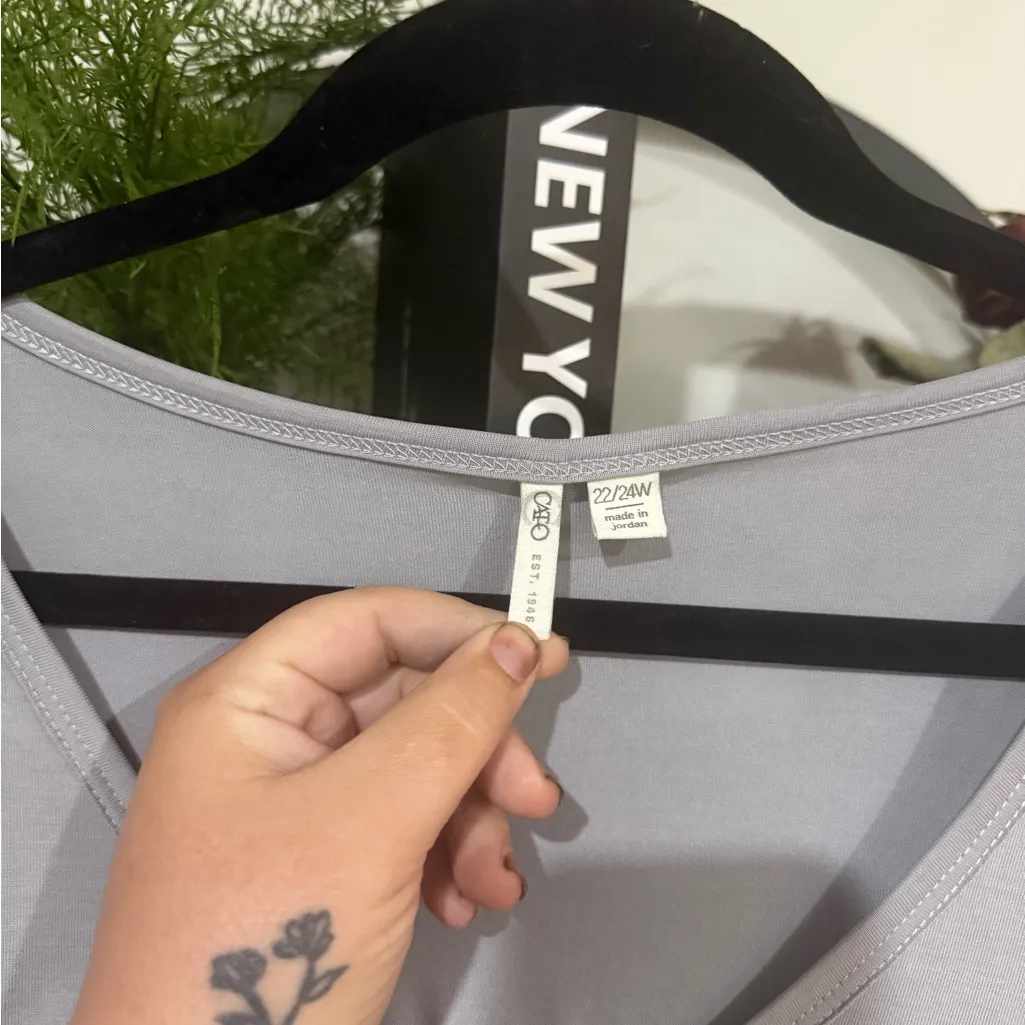 Cato  Light Gray Long Sleeve Top - Image 2