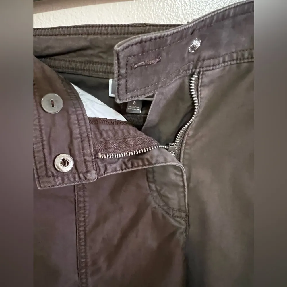 JM Collection Capri Crop Casual Pants Full Elastic Waist Size 8 Brown Check - Image 8