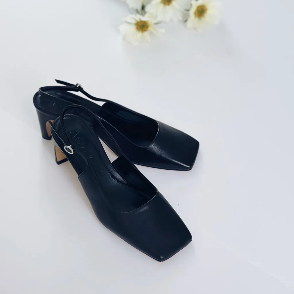 Aeyde Eliza Nappa Leather Black Heels Size 6.5 - Image 6