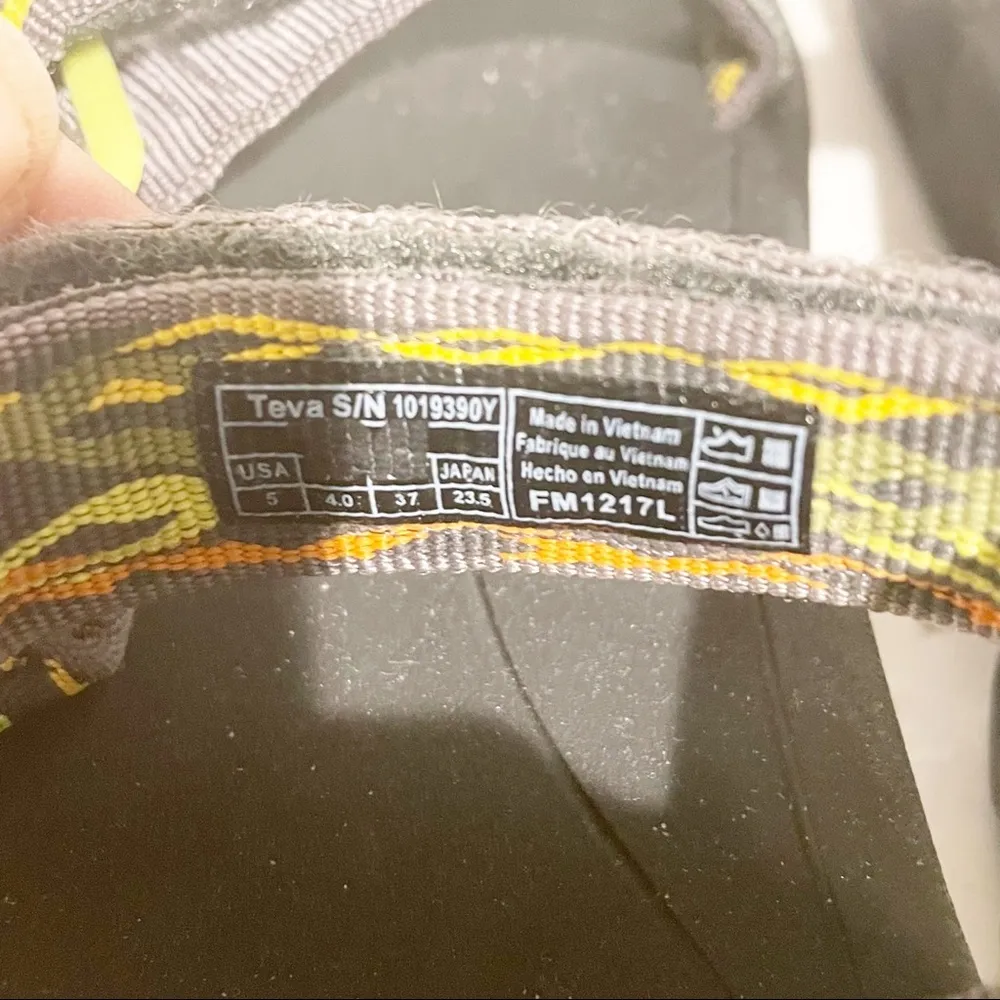 Teva Size 5 Hurricane XLT 2 Yellow Knit Straps Delmar Dark Shadow Womens - Image 6