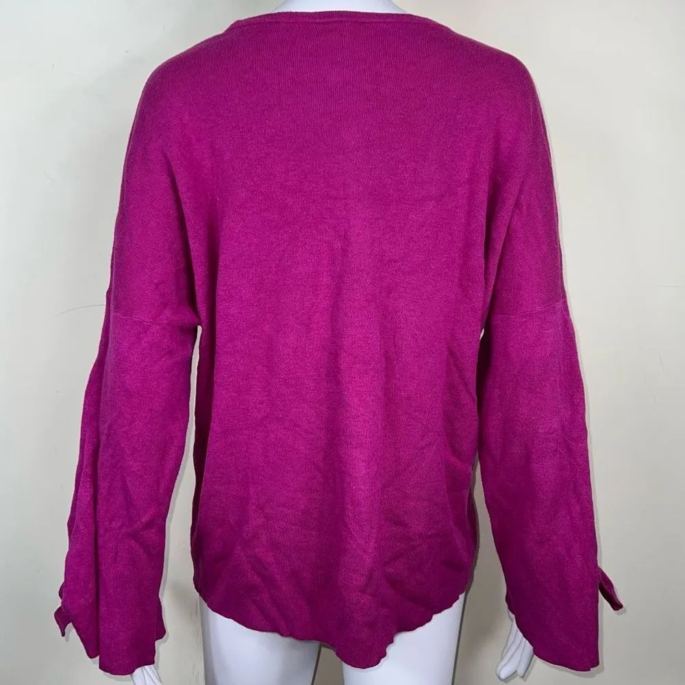 Cabi Split Bell Sleeve‎ Magenta Sweater - Image 5