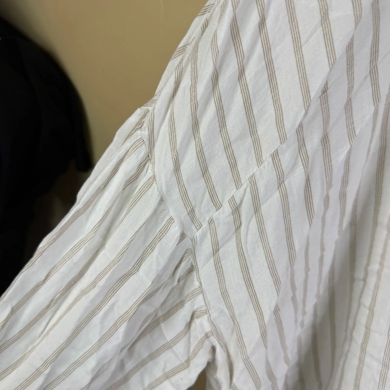 Boohoo Womens Striped Long Sleeve Button‎ Down Viscose Shirt Top US 14 Preppy - Image 3