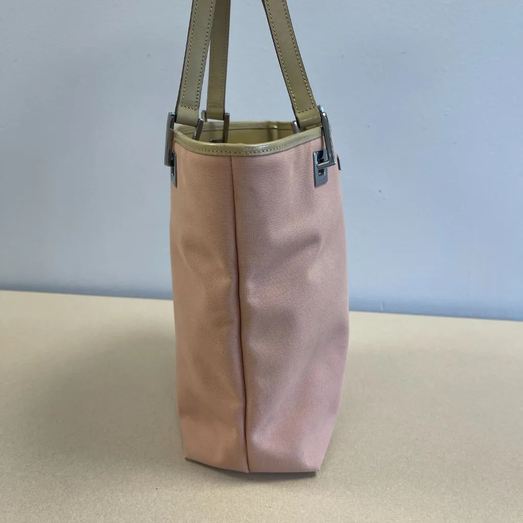 Gucci Vintage Pink Canvas Tote Bag w/ Leather Trim - Preowned - Image 4