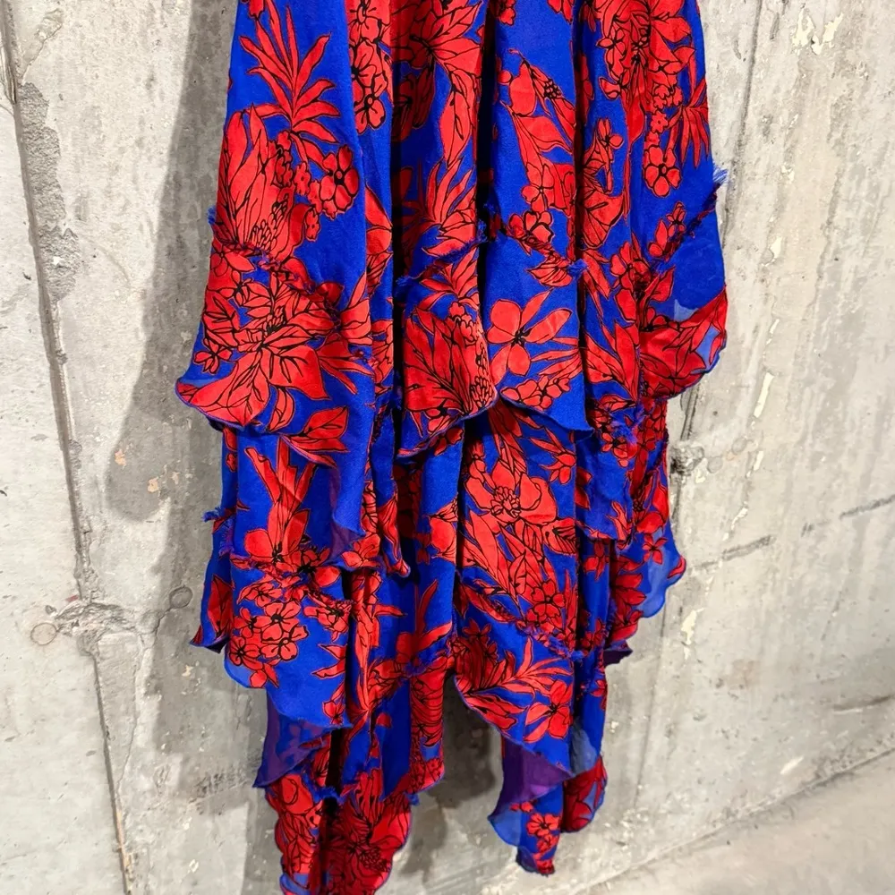 Alice + Olivia Floral Ilia Tiered Fit Flare Ruffle Maxi Dress Wedding *READ* - Image 8