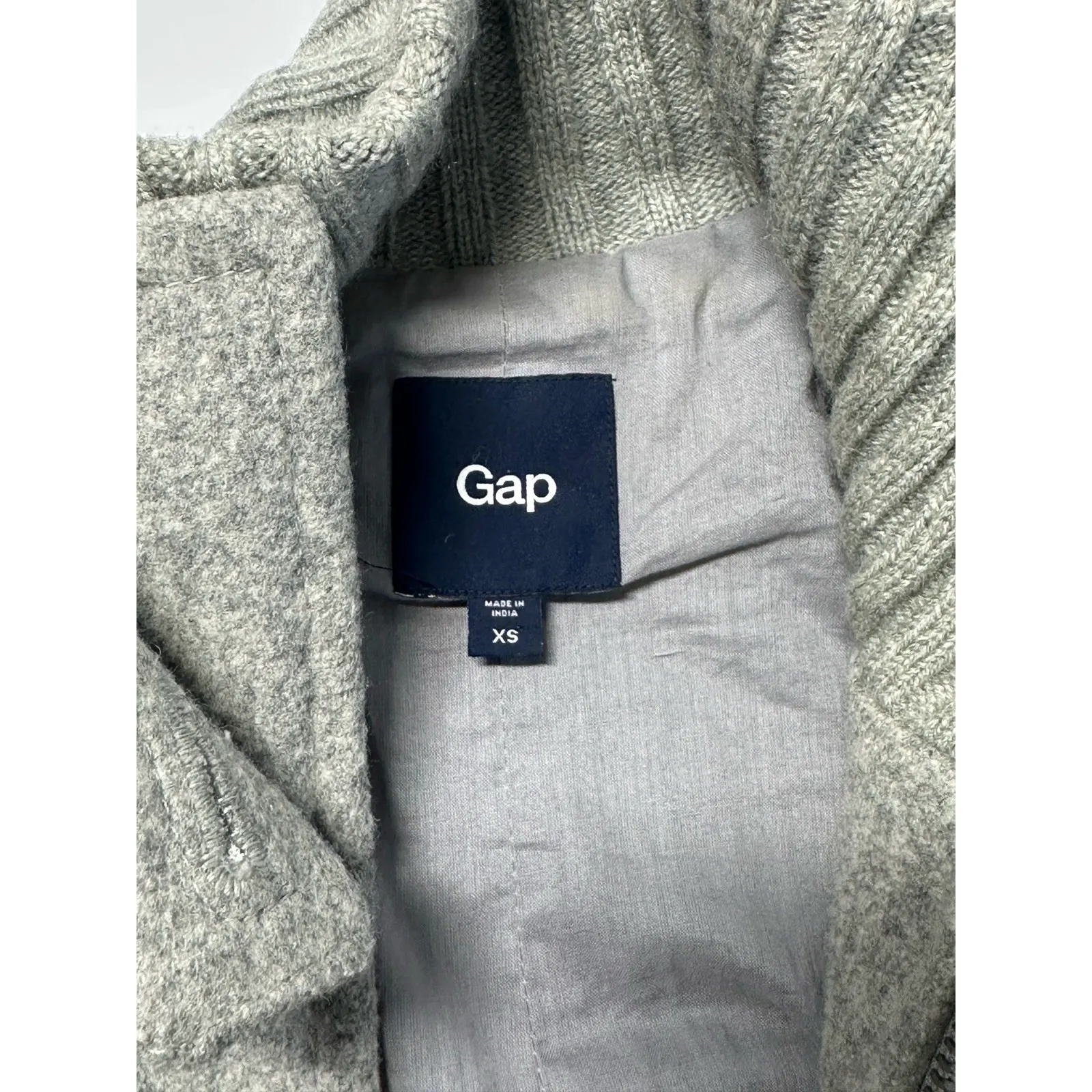 Gap Wool Blend Toggle Duffle Pea Coat Women XS Turtleneck Gray Jacket (b12) - Image 7