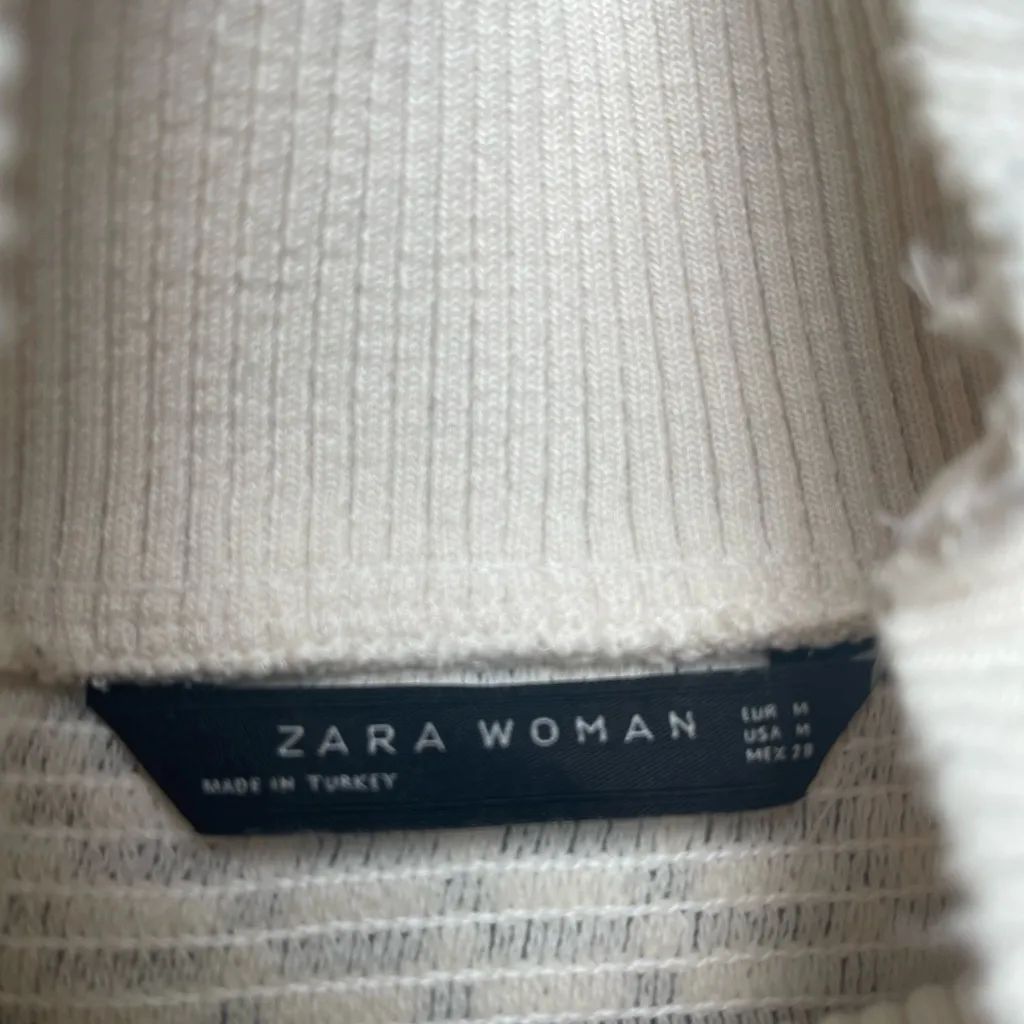 Zara Oversized Cream Knit Boho Sweater‎ - Image 6