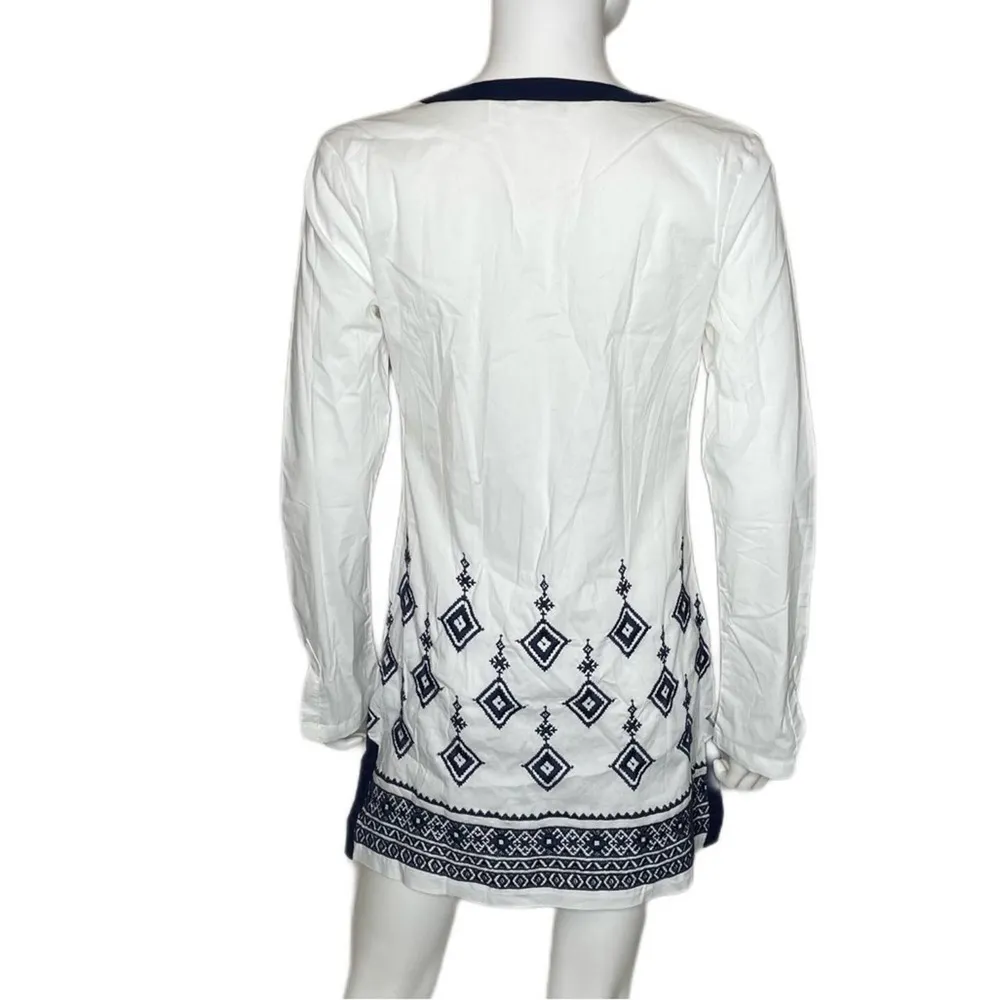 Athleta Women's Navy Blue/Bright White Desert Diamond Tunic Swim Coverup sz XS - Image 4